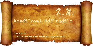 Komáromi Mátyás névjegykártya