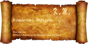 Komáromi Mátyás névjegykártya