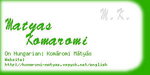 matyas komaromi business card